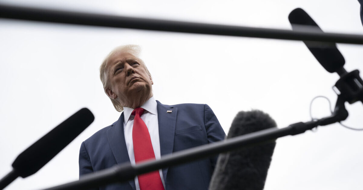 WASHINGTON, DC - MAY 14: U.S. President Donald Trump speaks to reporters on his way to Marine One on the South Lawn of the White House on May 14, 2020 in Washington, DC. President Trump is traveling to Allentown, Pennsylvania to visit Owens & Minor, a medical equipment distributor.