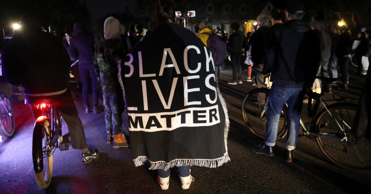 SACRAMENTO, CALIFORNIA - MARCH 04: Black Lives Matter protesters march through the streets as they demonstrate the decision by Sacramento District Attorney to not charge the Sacramento police officers who shot and killed Stephon Clark last year on March 04, 2019 in Sacramento, California. Dozens of Black Lives Matter protesters demonstrated against the decision by Sacramento District Attorney Anne Marie Schubert to not charge two police officers who shot and killed Stephon Clark, an unarmed black man.