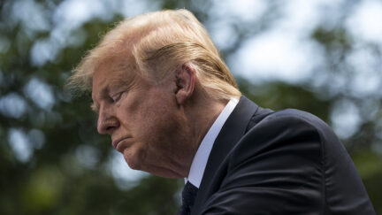 WASHINGTON, DC - JUNE 24: U.S. President Donald Trump pauses while speaking during a joint news conference with Polish President Andrzej Duda in the Rose Garden of the White House on June 24, 2020 in Washington, DC. Duda, who faces a tight re-election contest in four days, is Trump's first world leader visit from overseas since the coronavirus pandemic began.