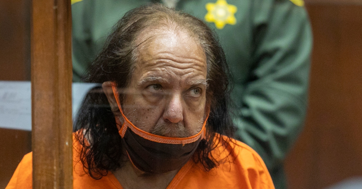 A photo shows Ron Jeremy in court.