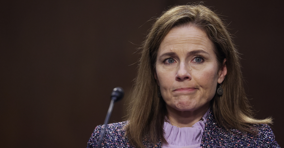 A file photo shows Justice Amy Coney Barrett