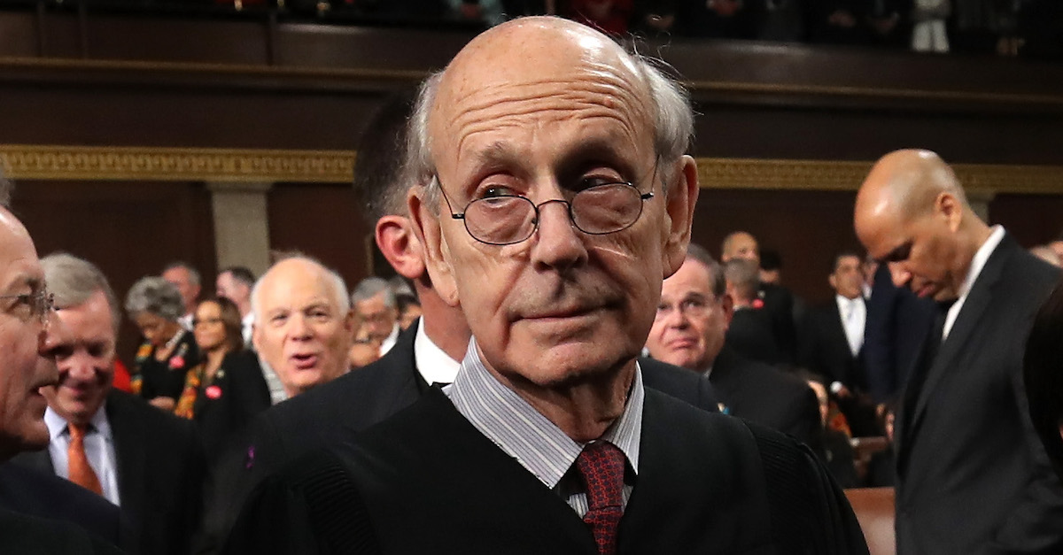 WASHINGTON, DC - JANUARY 30: (L-R) U.S. Supreme Court Chief Justice John G. Roberts, U.S. Supreme Court Associate Justice Stephen G. Breyer, U.S. Supreme Court Associate Justice Elena Kagan, U.S. Supreme Court Associate Justice Neil M. Gorsuch during the State of the Union address in the chamber of the U.S. House of Representatives January 30, 2018 in Washington, DC. This is the first State of the Union address given by U.S. President Donald Trump and his second joint-session address to Congress.