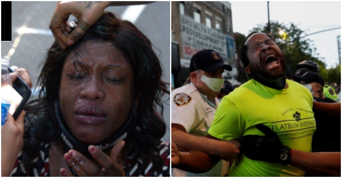 Black lawmakers after being pepper sprayed by NYPD cops