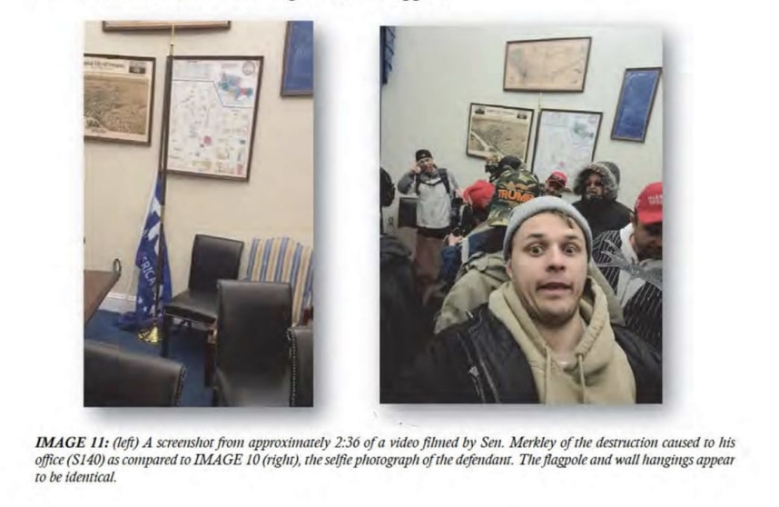 Chwiesiuk took these photos inside Sen. Merkley's office, prosecutors say