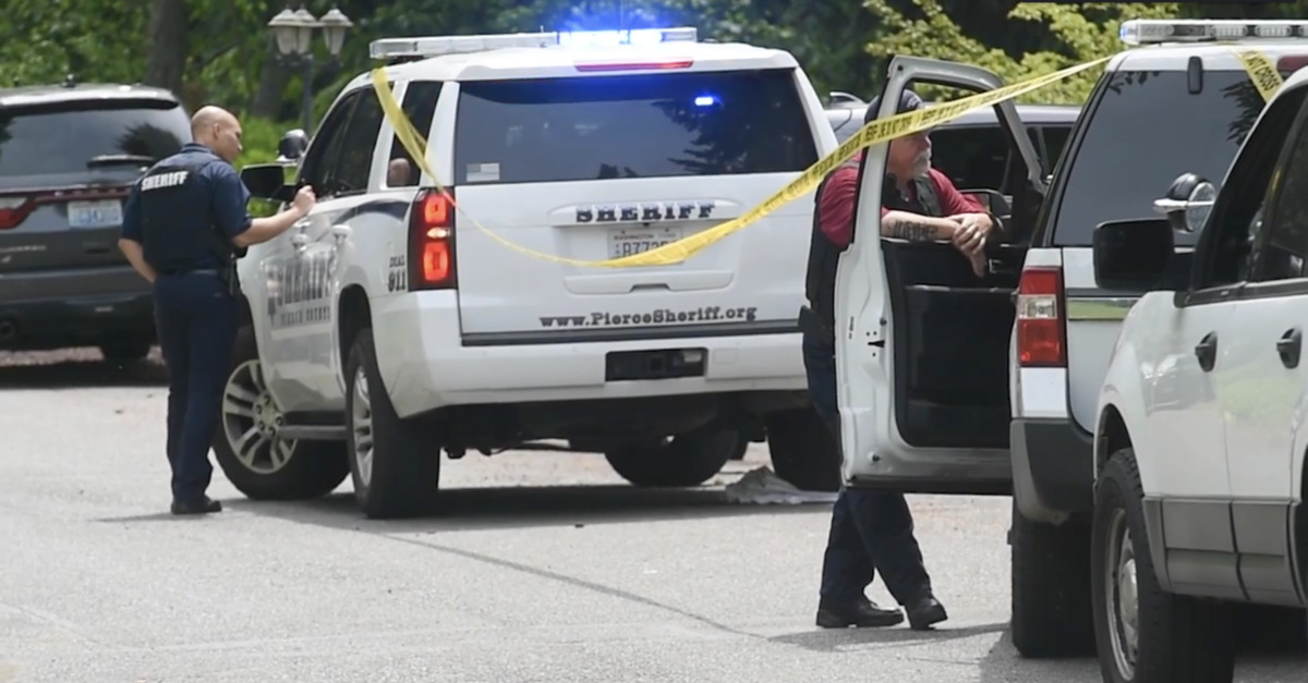 Police gather outside the Rorvik house