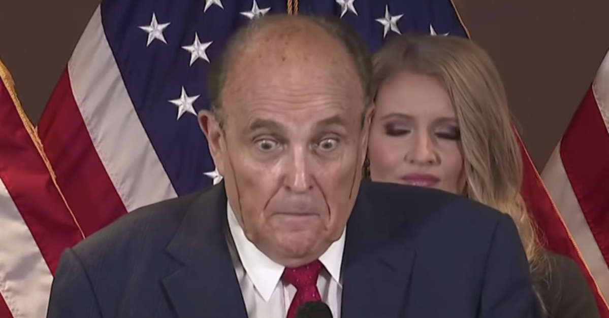 Rudy Giuliani sweating