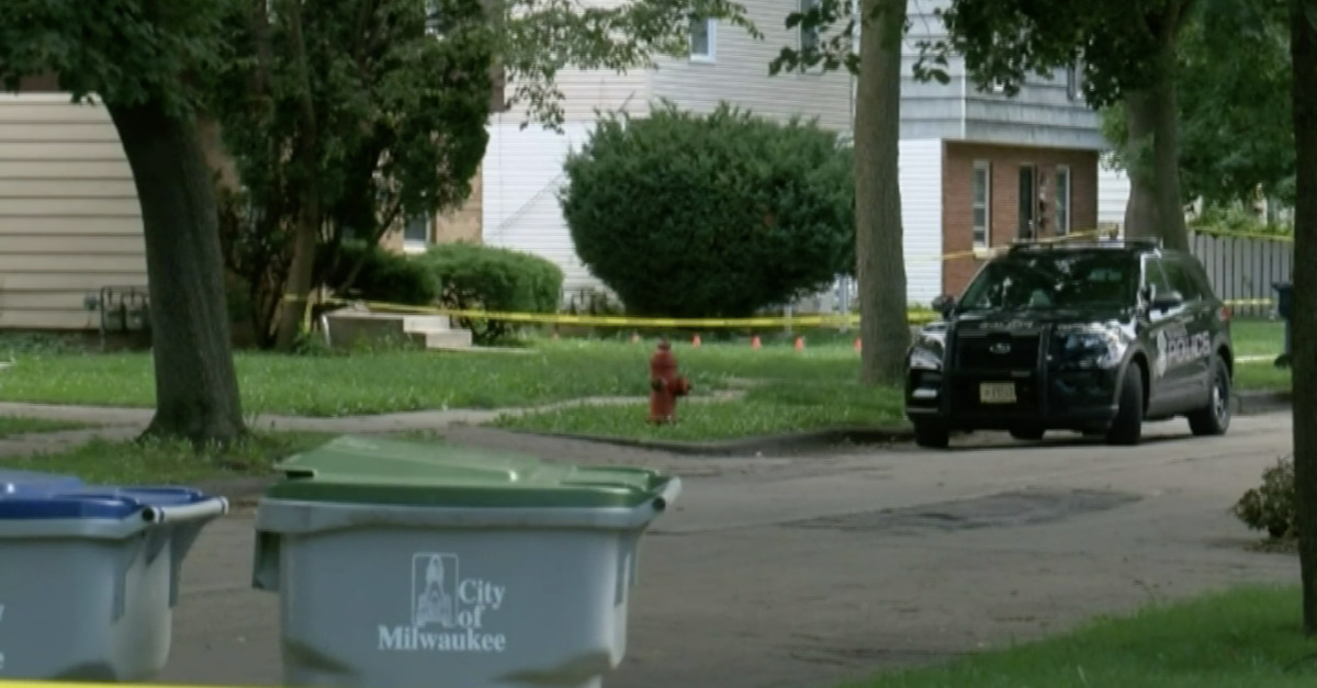 The scene outside of a hammer attack in Milwaukee