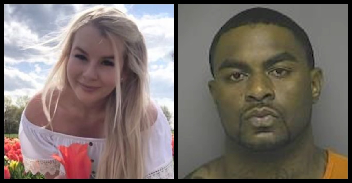 Jenna Soderberg appears in a memorial photo; Sherrick Byrd appears in an old booking photo