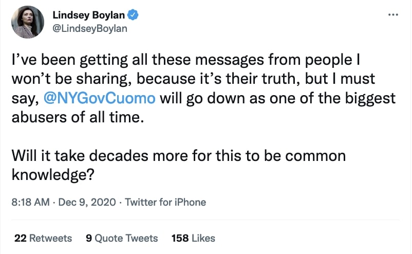 Lindsey Boylan tweet