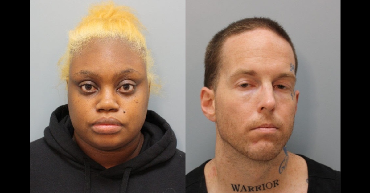 Booking photos of Gloria Yvette Williams, and Brian Ward Coulter.