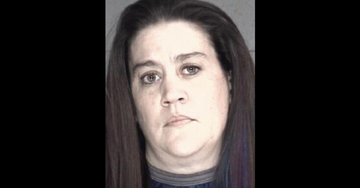 Renee Johnson-Fritz appears in a mugshot