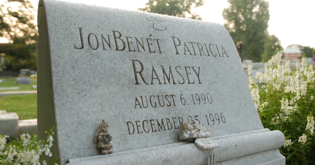 JonBenet Ramsey's tombstone.