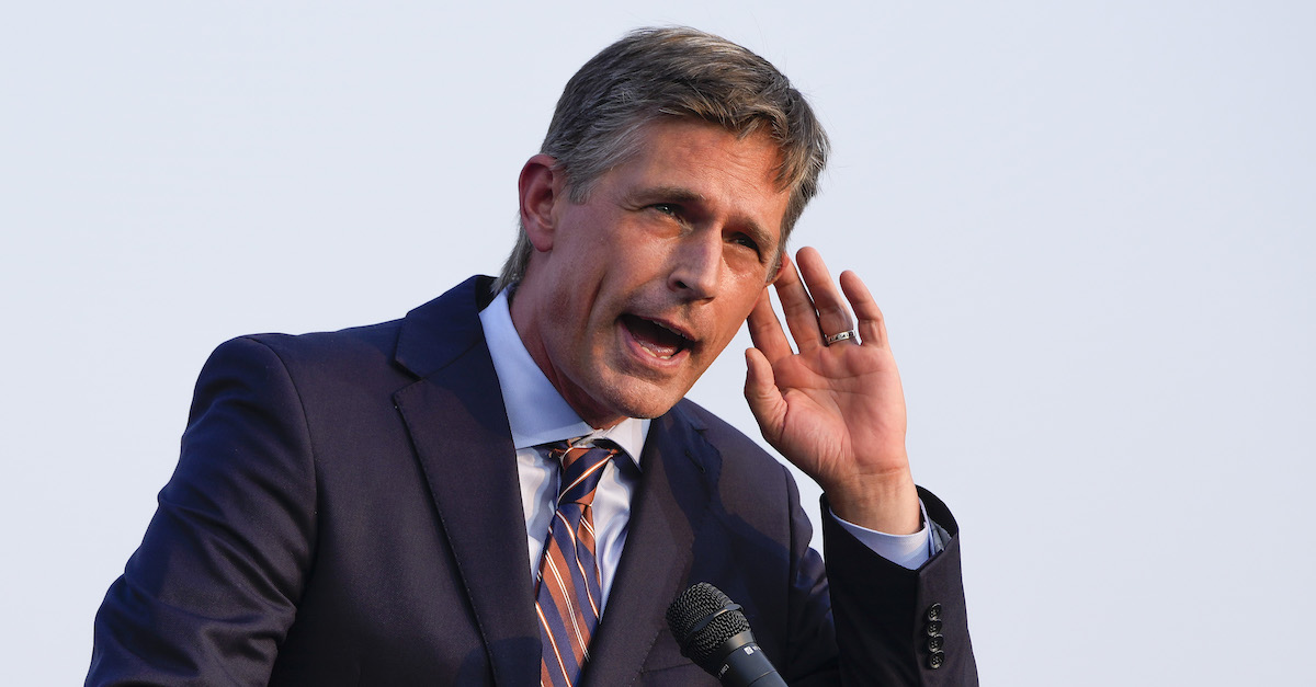 Sen. Martin Heinrich (D-N.M.) speaks during a Sept. 13, 2021 rally near the U.S. Capitol in Washington, D.C. (Photo by Drew Angerer/Getty Images.)