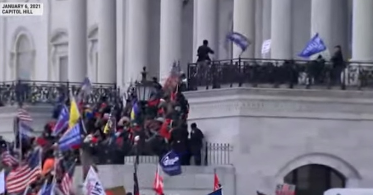 Screengrab of Donald Trump supporters storming the U.S. Capitol on Jan. 6