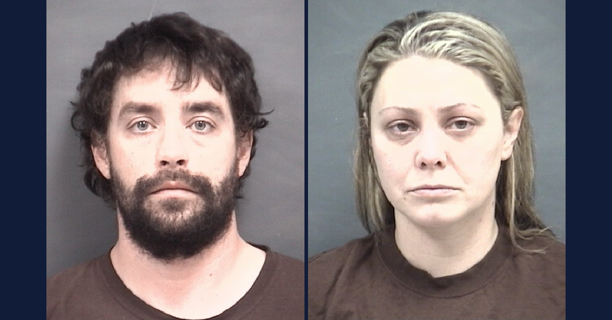 John Paul Fiedorek & Monica Cornell appear in October 2019 mugshots disseminated by the Charlevoix, Mich. County Sheriff's Office.