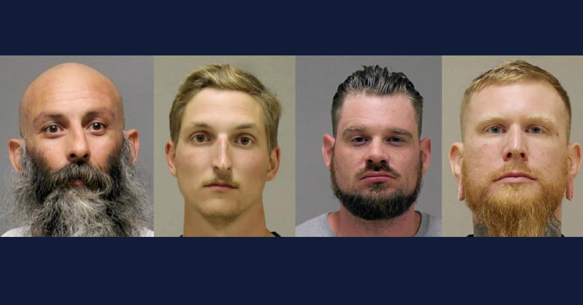 (L-R) Barry Croft, Daniel Harris, Adam Fox, Brandon Caserta, suspected of plotting to kidnap Michigan Gov. Gretchen Whitmer (D)