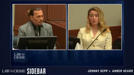 Johnny Depp, and Amber Heard in court.