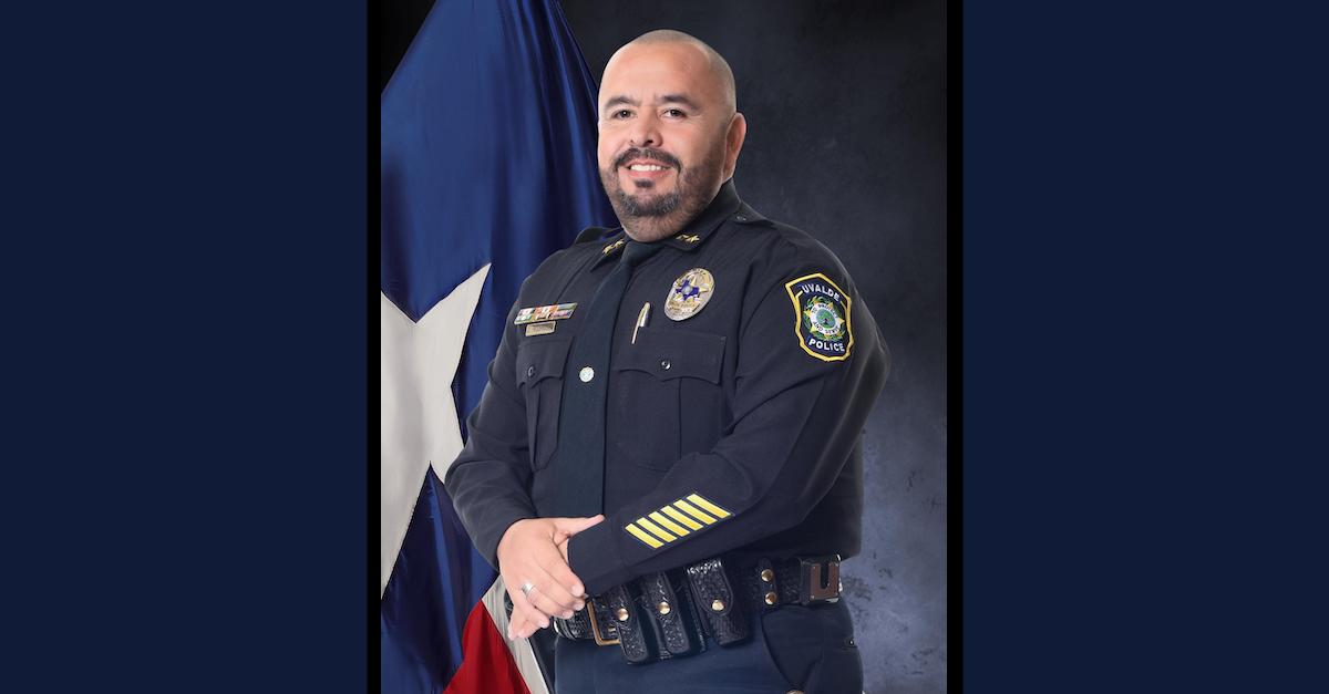 Uvalde Police Chief Daniel Rodriguez appears in an official portrait posted on a city website.