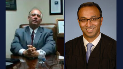 Troubled lawyer Jonathon Moseley is seen on the left in a YouTube screengrab; U.S. District Judge Amit Mehta is pictured on the right.