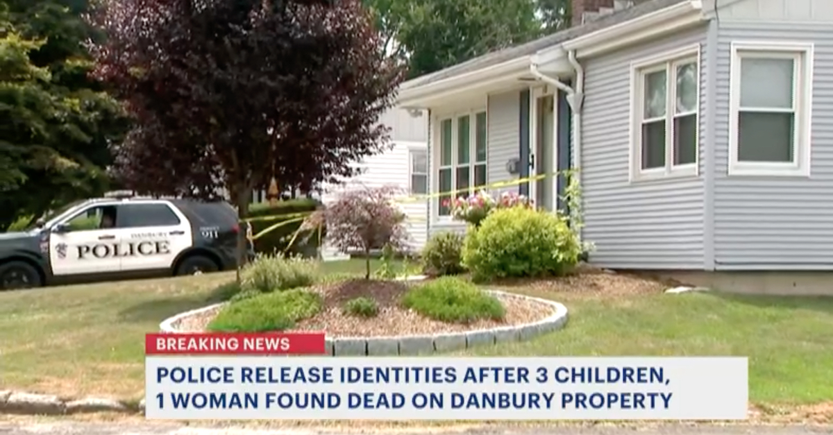 Authorities say a mother killed her three children in this Connecticut home and then killed herself in a backyard shed.