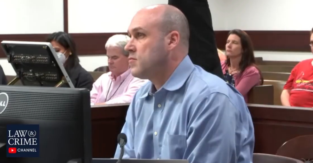 Trevor Steven Summer and Alisa Mathewson (behind him, on right, in pink) watching their daughter Arden Summers testify.
