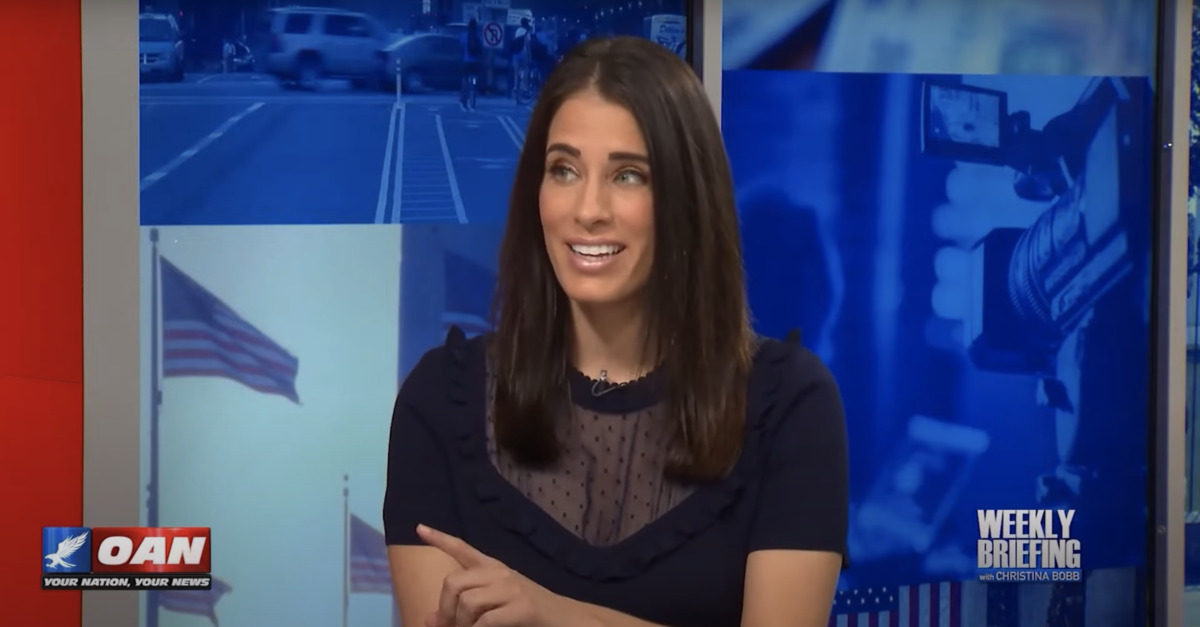 Christina Robb appears on an OAN broadcast