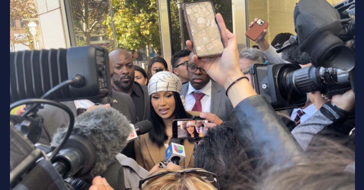 Cardi B surrounded by fans
