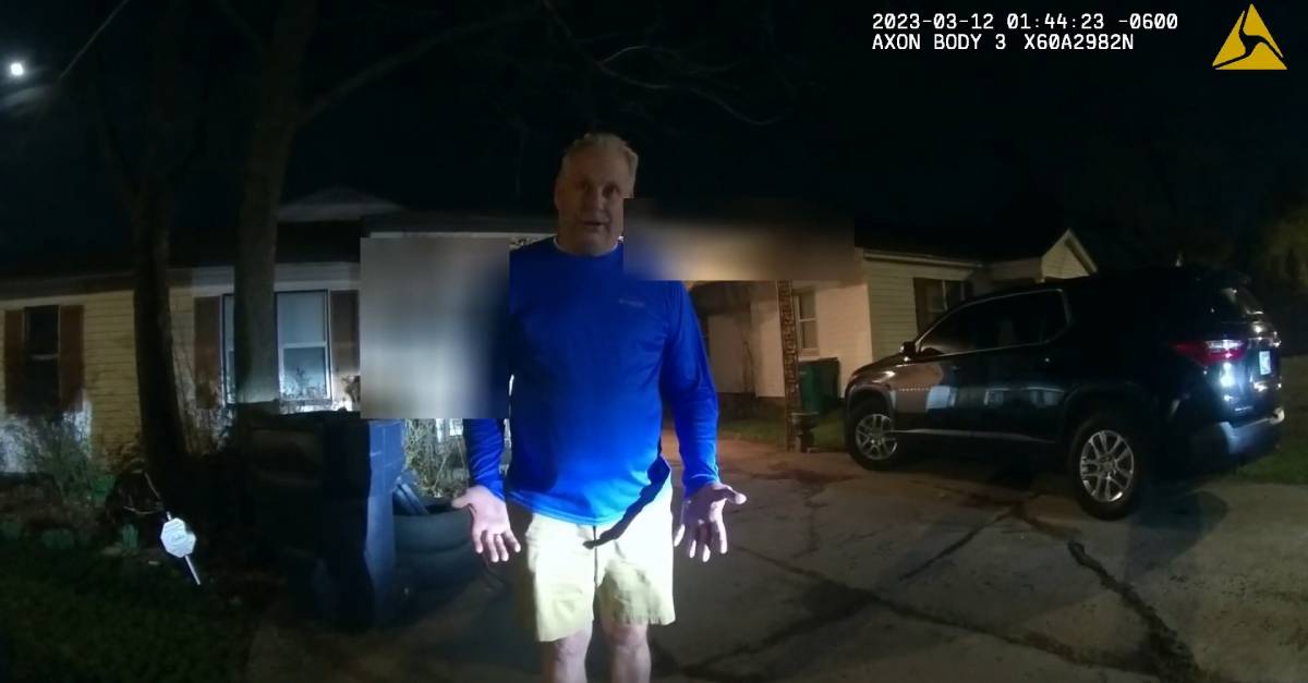 Oklahoma City Police Department Capt. James French is seen in police body camera footage during his DUI arrest on Sunday, March, 12, 2023. (Screenshot from video from Oklahoma City Police Department)