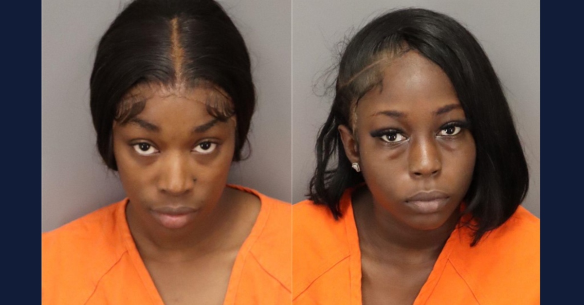 Rosa Edwards (left) and Aneisha Xitvaia Hall were accused of abusing two residents of a nursing home.  (Mugshots: Pinellas County Sheriff