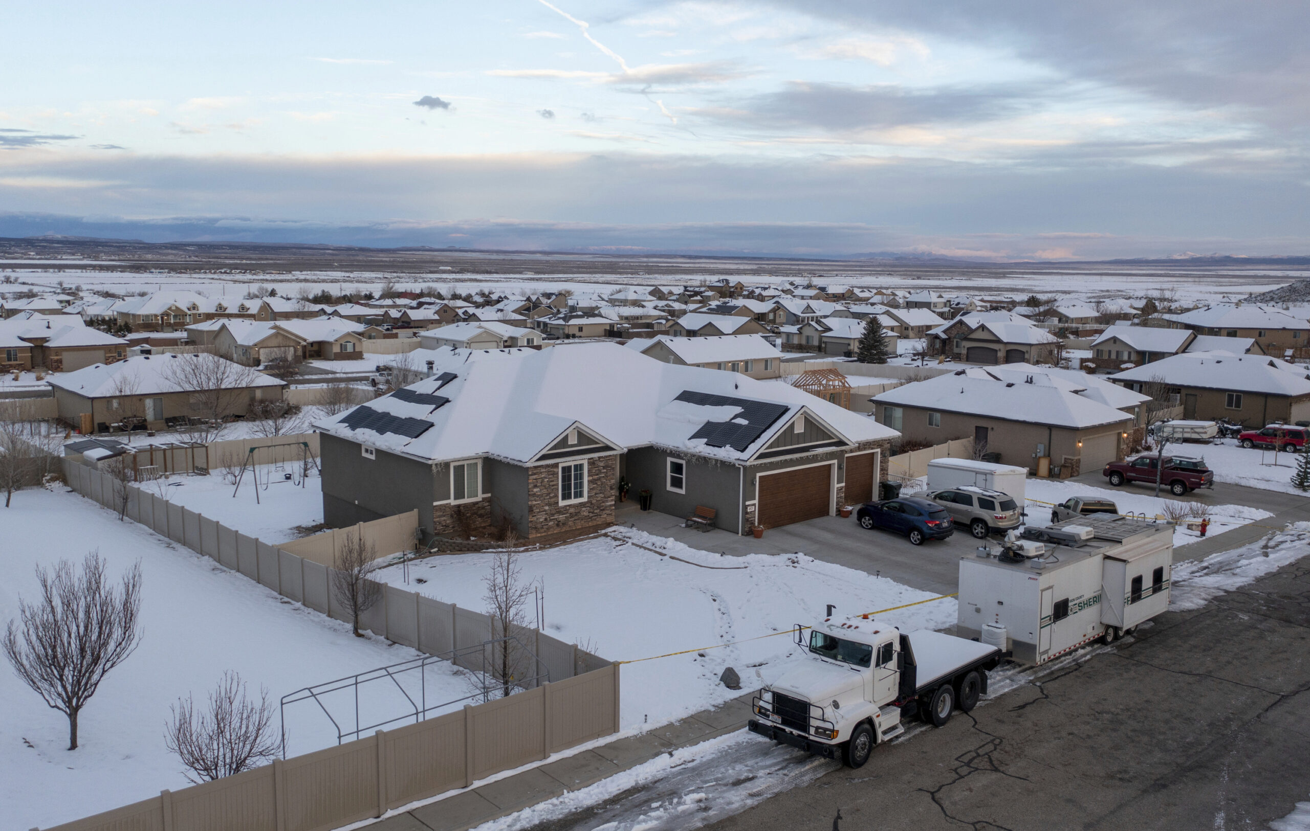 A home where eight people were found dead in Enoch, Utah, is pictured on Jan. 5, 2023. (AP)