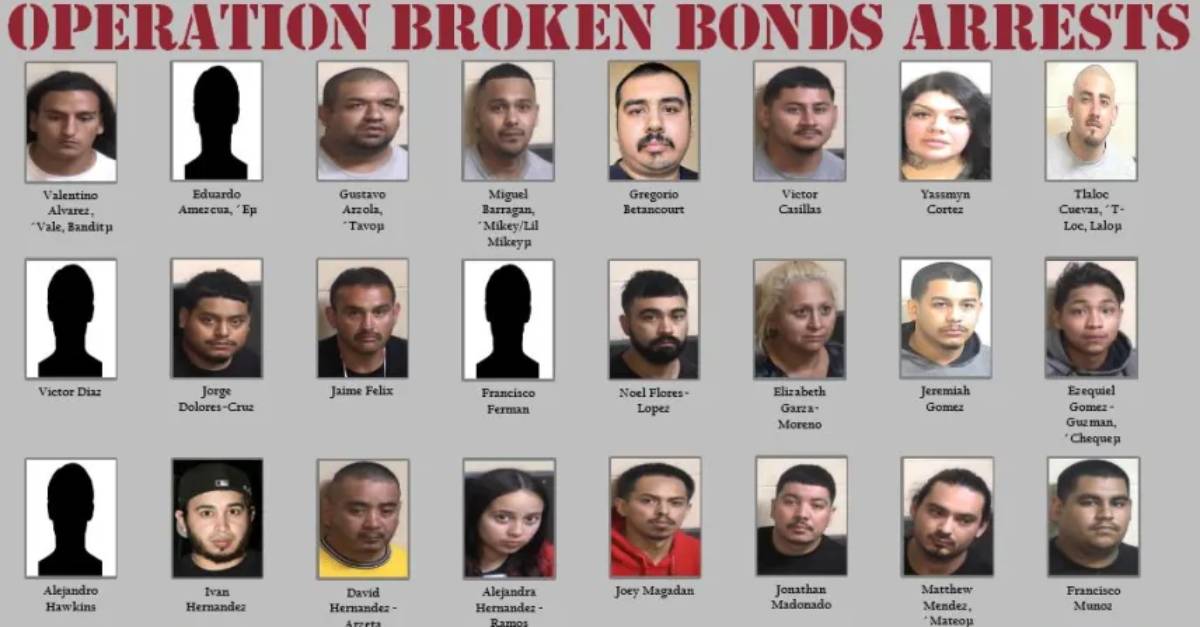 These are some of the suspects arrested in a crackdown on a gang in Northern California in "Operation Broken Bonds." (Fresno County Sheriff's Office)