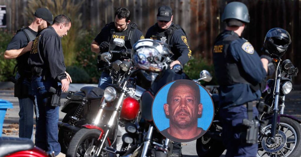 Federal agents and officers investigate a bar in Santa Rosa after the arrests of Hells Angels in 2017. Inset photo is of Raymond "Ray Ray" Foakes (Photos from The Press Democrat)