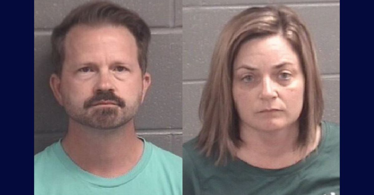 Tyler Schindley (L) and Krista Schindley (R) appear in mugshots