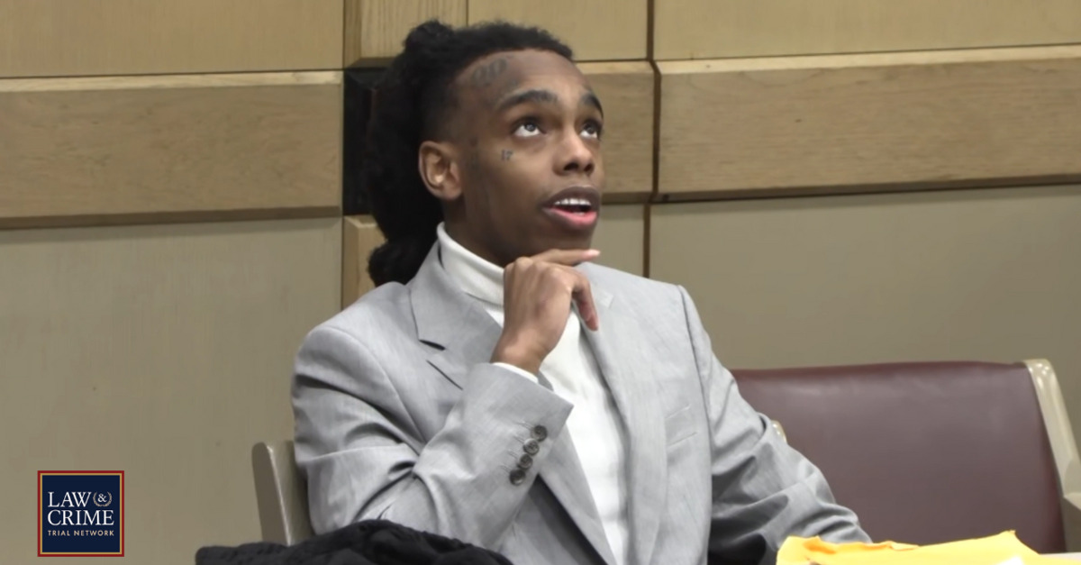 YNW Melly looks up in court