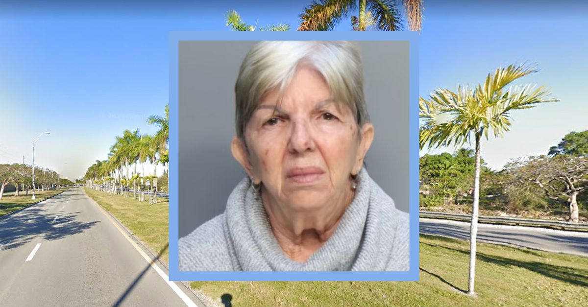 Leonor Garcia appears inset against an image of the area where she lives in the Miami area.
