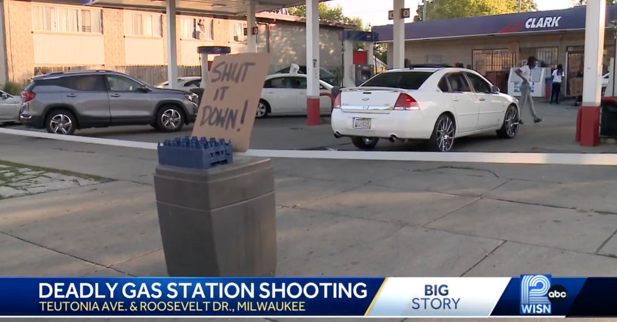 A protest outside Clark gas station where Isaiah Allen was shot and killed