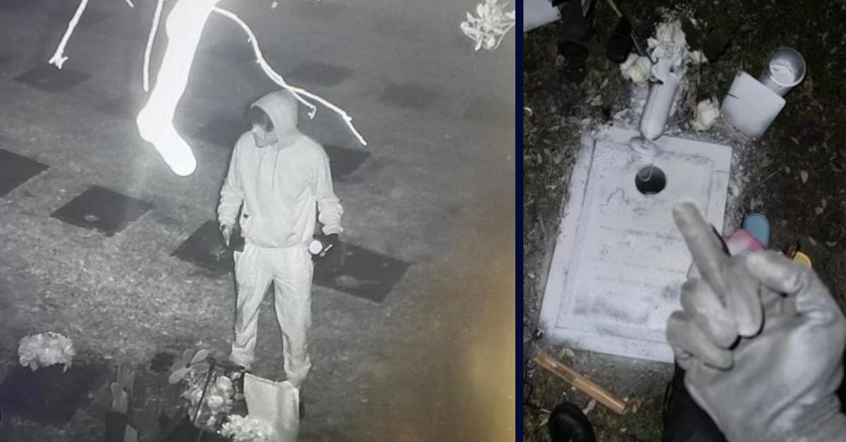 A man has been arrested for desecrating the graves of two men killed in a DUI crash. (Photos from Miami Police Department)