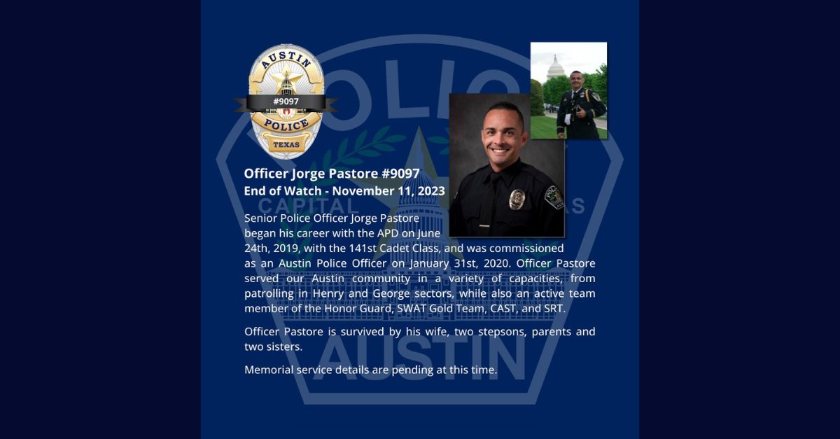 Officer Jorge Pastore Killed In Austin Texas Shootout 