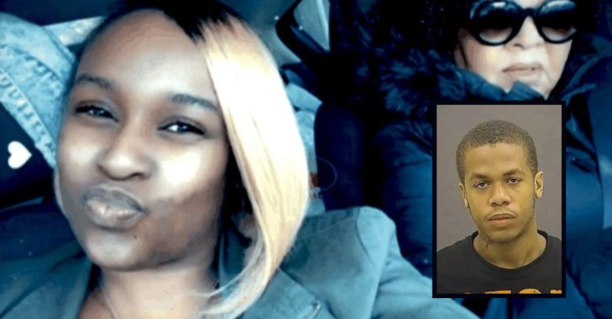 Bradyna Henson, left, with relative Deborah Powell, right. Photo provided in victim impact statement to the court. Inset: Booking photo for Tavon Howard, Baltimore City Police.