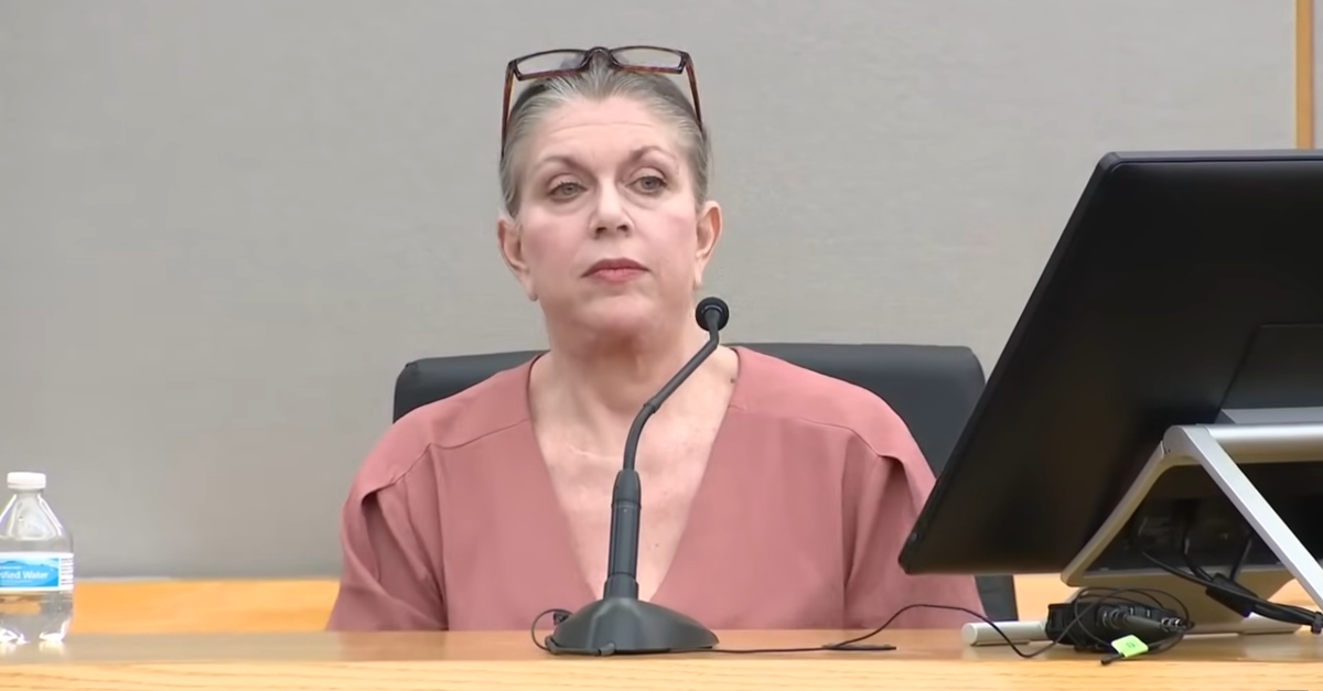 Jurors convicted Lisa Dykes (seen here testifying) of murder. Prosecutors said she stabbed Marisela Botello-Valadez to death. (Screenshot: KDFW)
