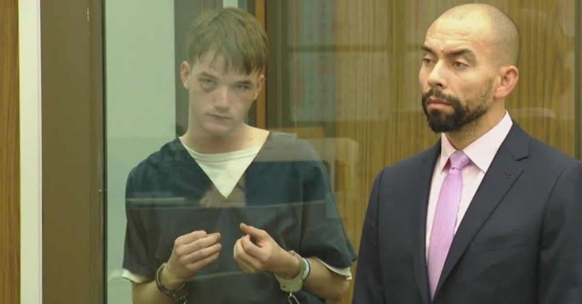 John Eugene Brand, left, appears in court to face charges in a deadly pursuit crash. (San Diego CBS affiliate KFMB-TV/YouTube)