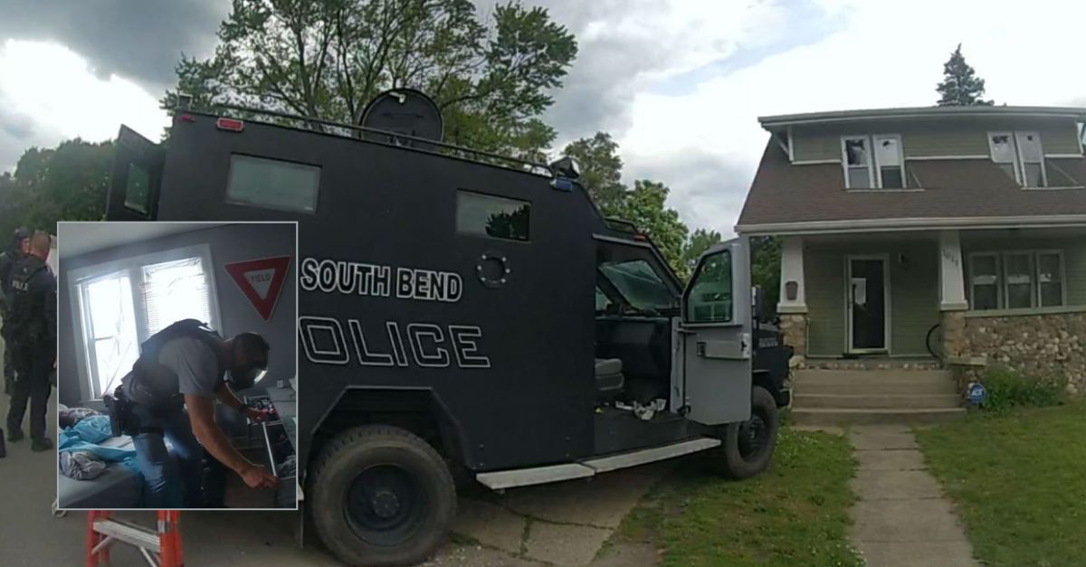 A lawsuit seeks money for damages caused when a SWAT raid targeted the wrong house (Photos from the lawsuit)