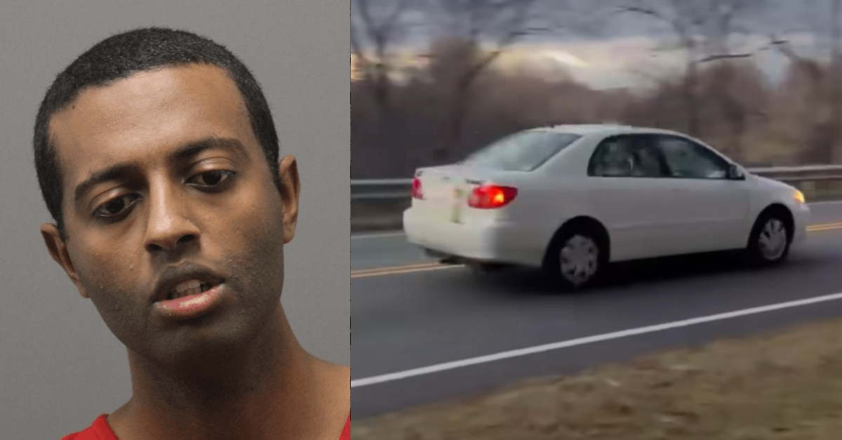 Reyan Hassan Ibrahim stabbed a dog, police said. The owner of a Virginia horse ranch says that she thinks it was Ibrahim who separately terrorized her business, and drove off in this vehicle. (Mug shot: Loudoun County Sheriff