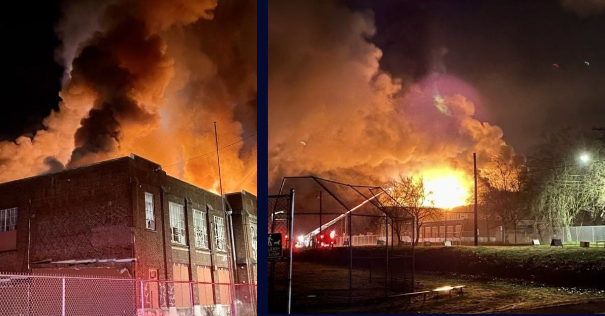 Tacoma Fire Department X social media post depicting Gault Middle School fire January 2024.