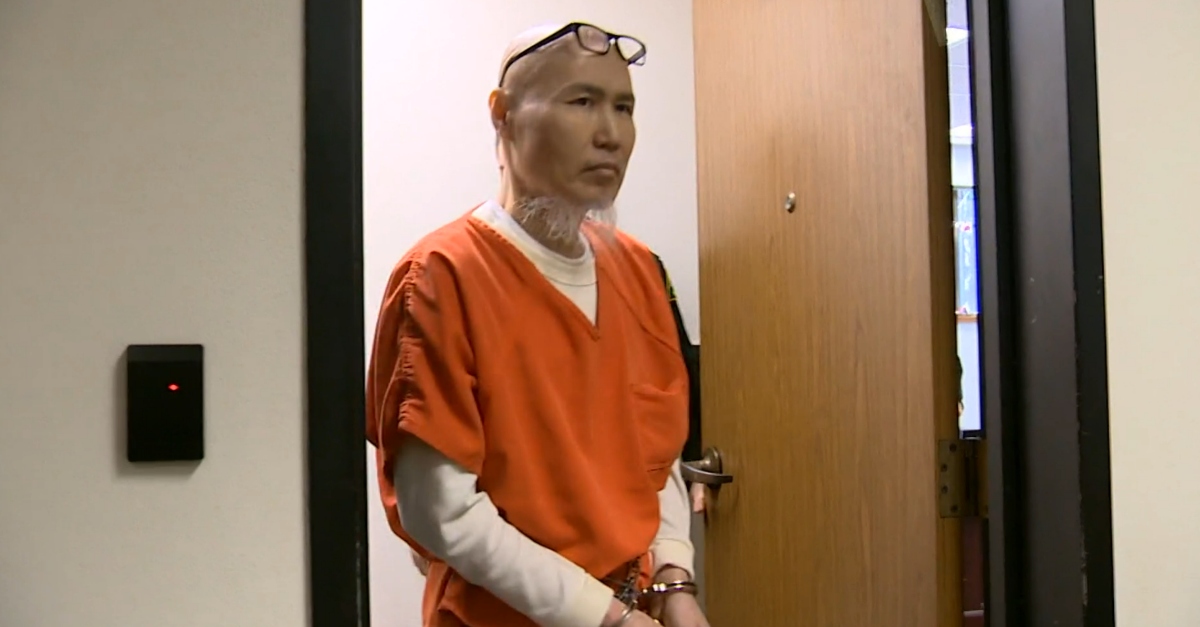 Chae Kyong An seen in court on April 22, 2024, for his sentencing in kidnapping and trying to murder his wife. (Screenshot: KING)