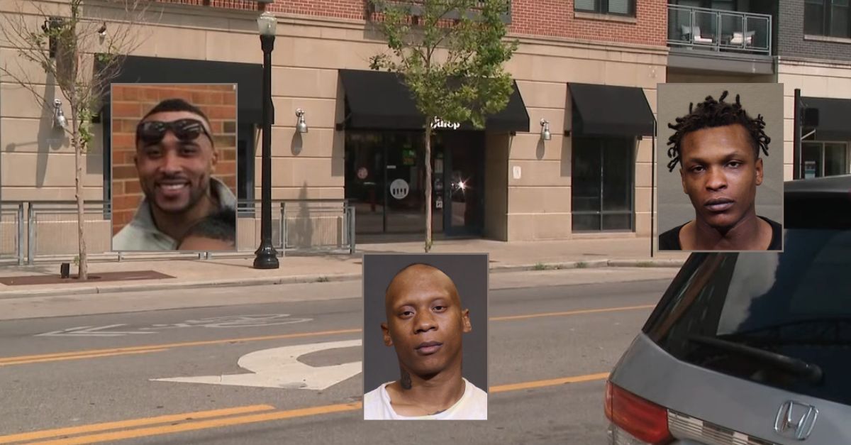 Chrystian Foster, right inset, learned his fate in the death of Gregory Coleman Jr., left inset. Dwayne Cummings, center inset, was also imprisoned in the case. (Mug shots from Columbus Division of Police; Exterior of the bar is a screenshot from WBNS/YouTube)