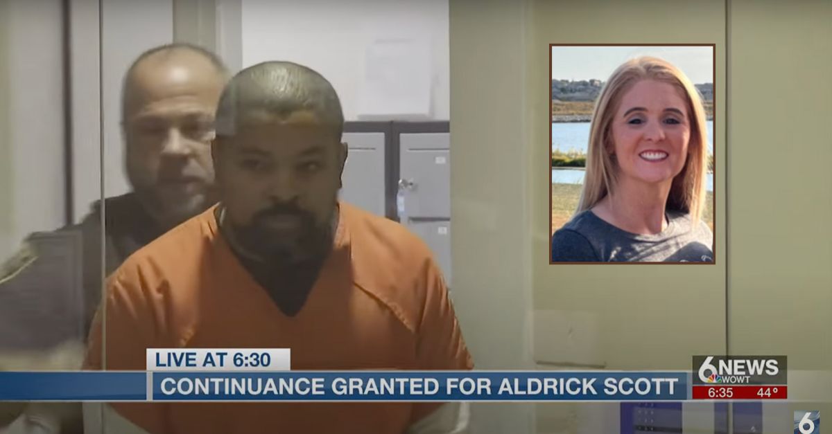 Aldrick Scott was sentenced to life in the killing of Cari Allen. (Courtroom screenshot from WOWT/YouTube; Victim's photo from the Douglas County Sheriff's Office Nebraska)