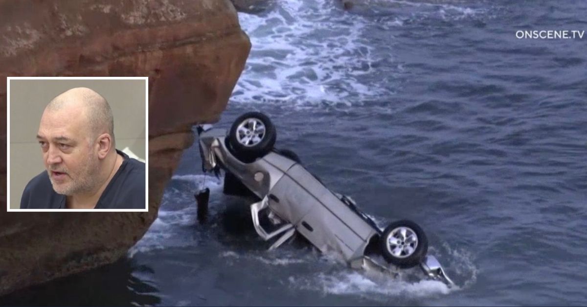  Brians' car after he intentionally drove it off of a cliff with his twin daughters inside (KSDN).