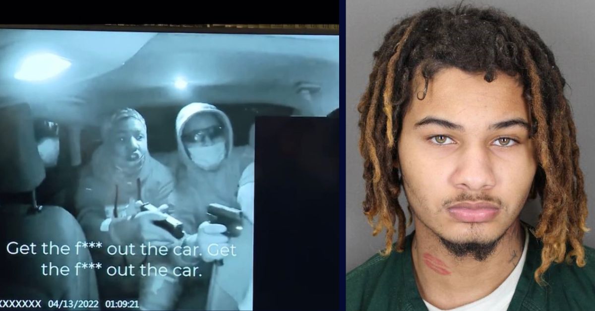 Left: A still photo from a surveillance video shows an armed robbery of a Lyft driver.  Right: David Trent (Suffolk County District Attorney