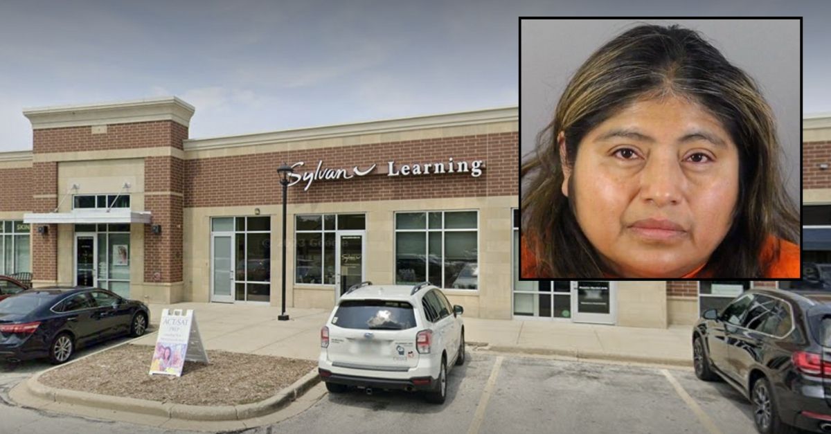 Sylvan Learning Center building with Flor Escalante mugshot